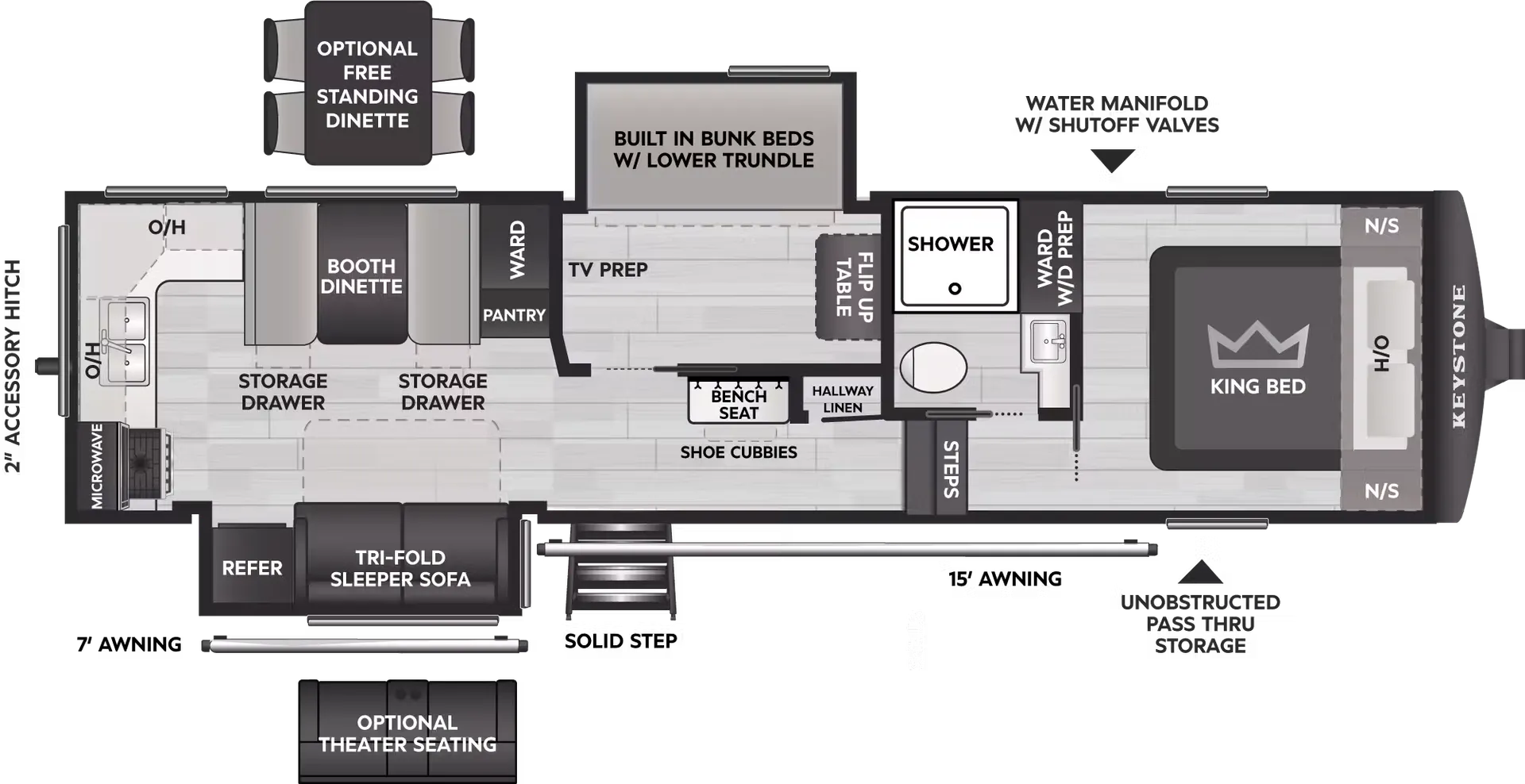 2027 Keystone Cougar Half-Ton 29MBD - Floor plan