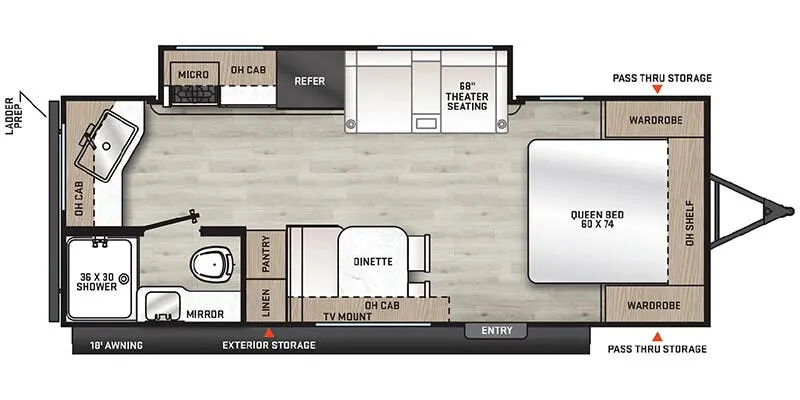 2024 Forest River Aurora Light 22MLS - Floor plan
