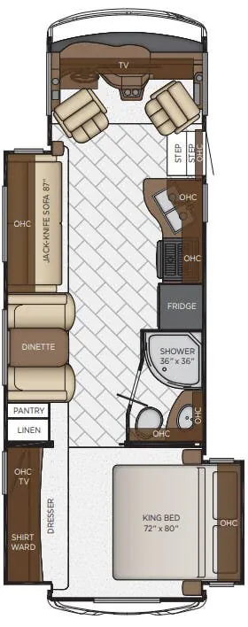 Newmar Bay Star 3124 floor plan