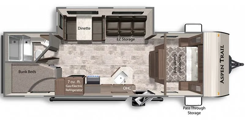 2018 Dutchmen Aspen Trail 26BH - Floor plan