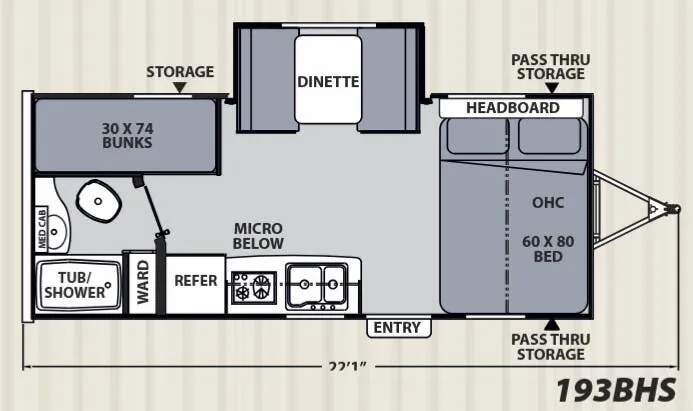 2018 Coachmen Apex Nano 193BHS - Floor plan
