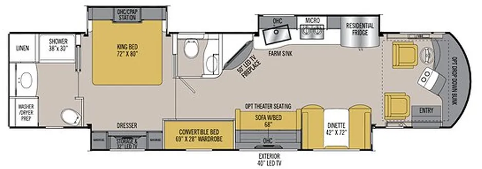 Coachmen Sportscoach RD 407FW floor plan