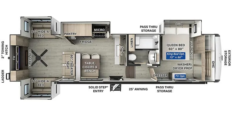 Forest River Rockwood Signature R375RL floor plan