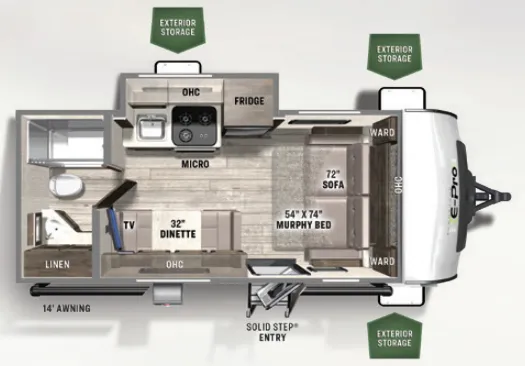 Forest River Flagstaff E-Pro 19FDS floor plan