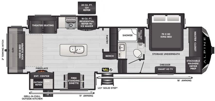 Keystone Alpine 3102RL floor plan