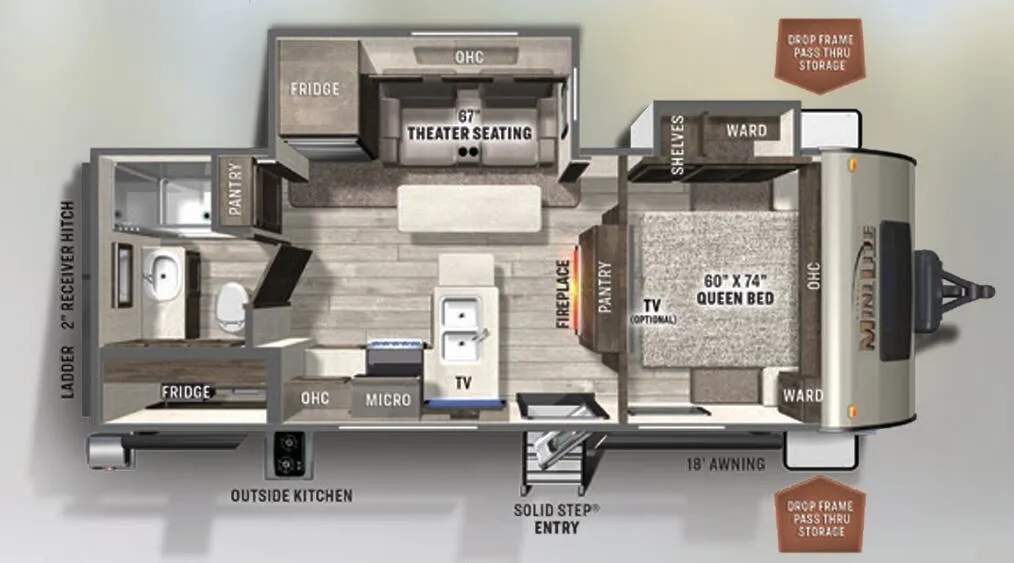 Forest River Rockwood Mini Lite 2513S floor plan