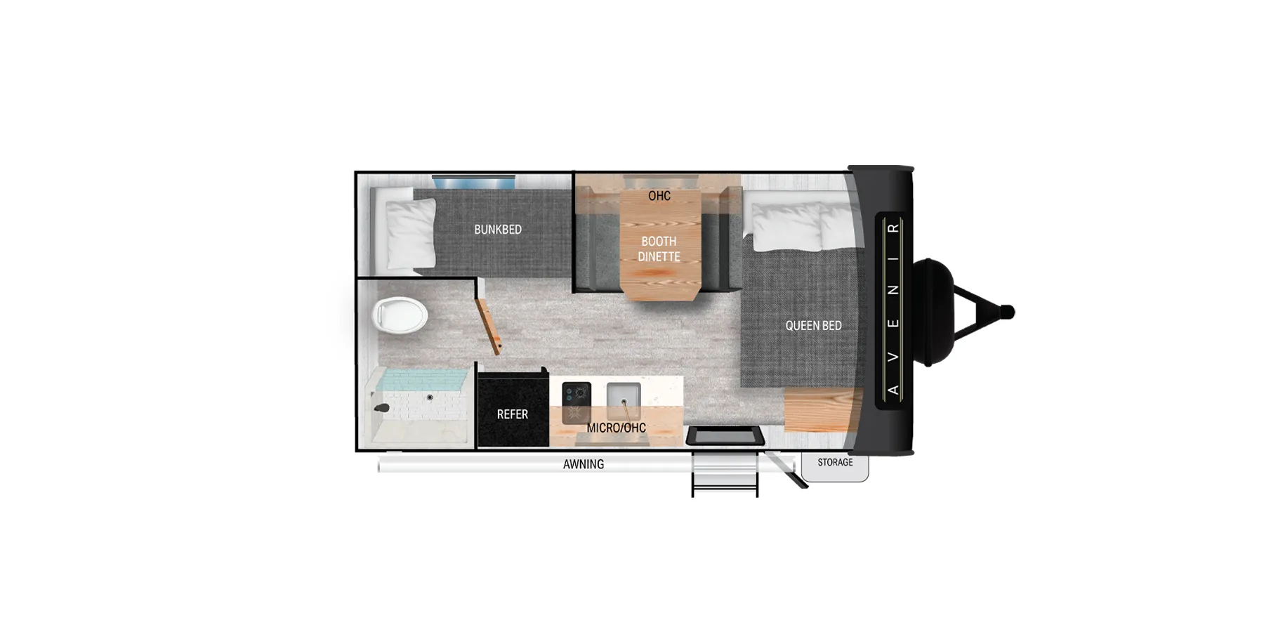 Cruiser RV Avenir 17BH floor plan