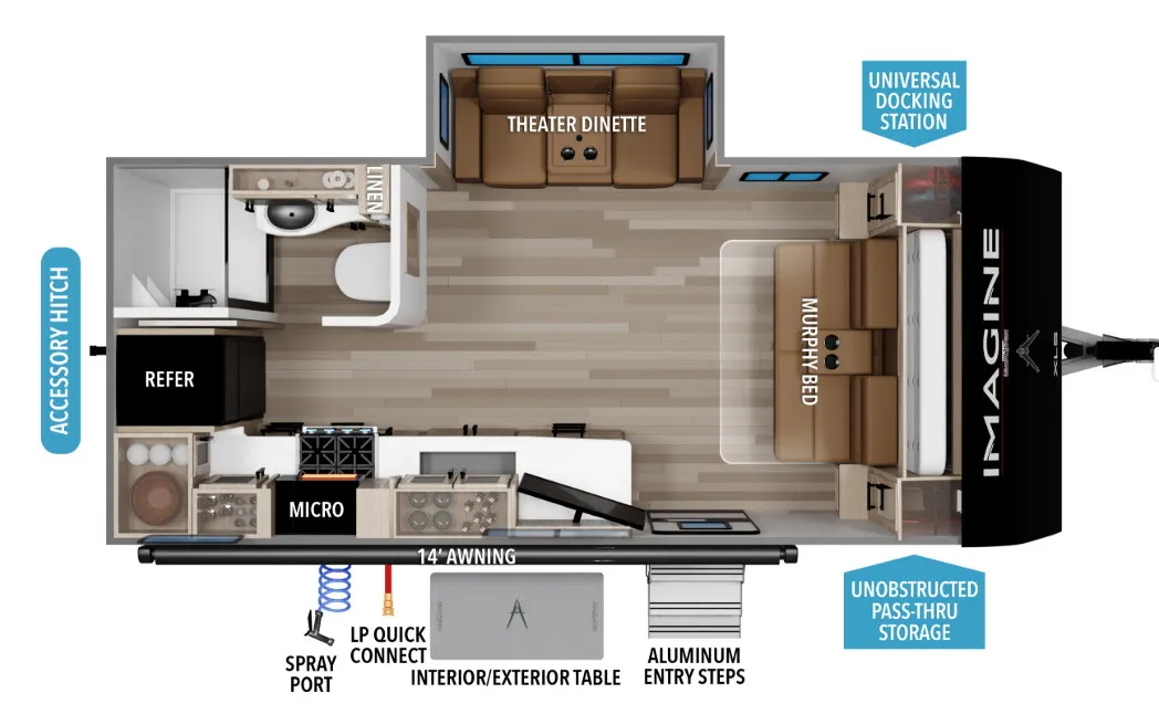 2027 Grand Design Imagine XLS 17MKE - Floor plan