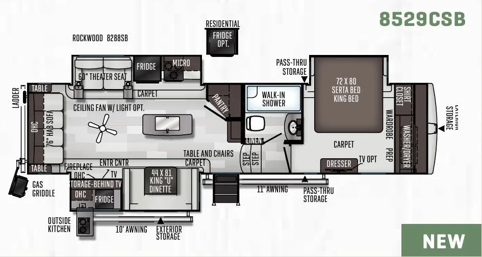 Forest River Flagstaff Super Lite 8529CSB floor plan