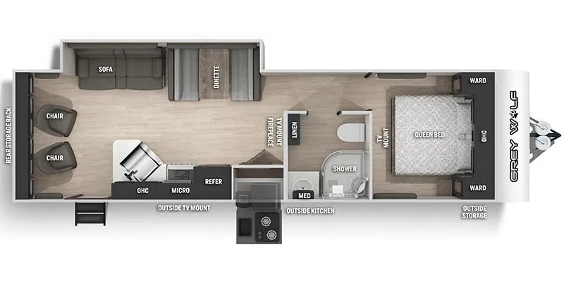 2022 Forest River Cherokee Grey Wolf 26MK floor plan