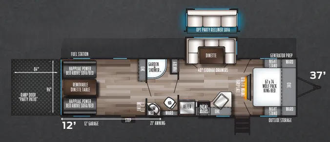 2020 Forest River Cherokee Wolf Pack 25PACK12+ - Floor plan