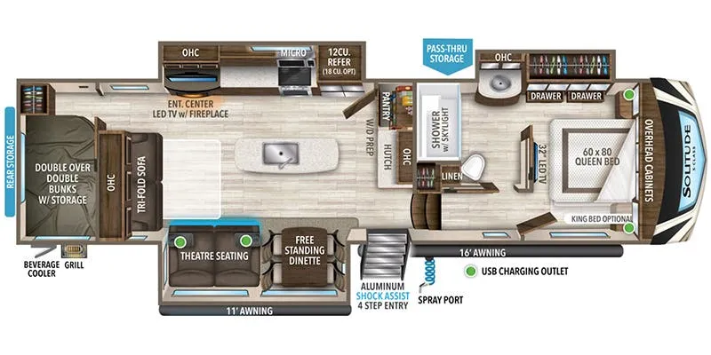 2020 Grand Design Solitude 3550BH - Floor plan