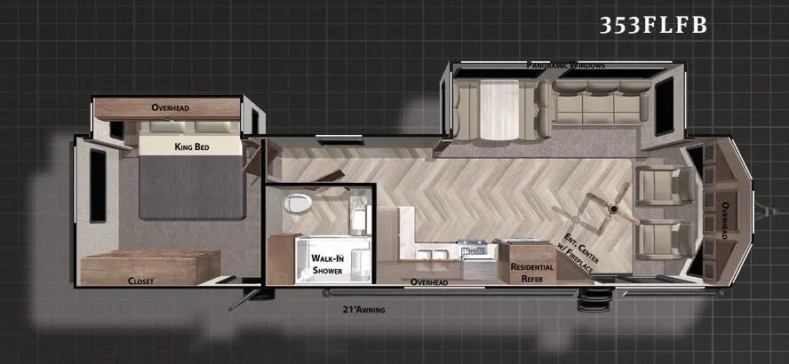 2020 Forest River Wildwood Lodge 353FLFB - Floor plan
