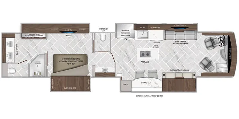 American Coach American Eagle 45E floor plan