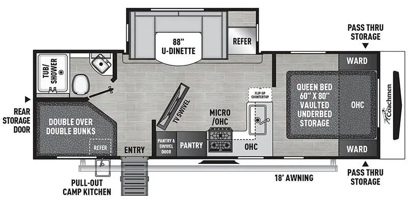 2024 Coachmen Freedom Express Ultra Lite 258BHS - Floor plan