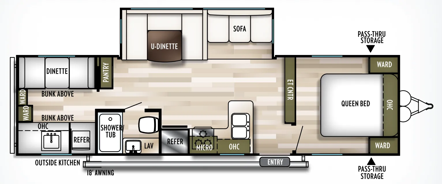 Forest River Wildwood 30KQBSS floor plan