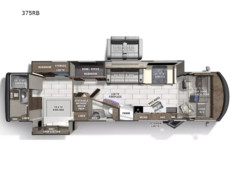 2024 Coachmen Encore 375RB - Floor plan