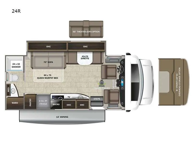 2023 Entegra Coach Qwest 24R floor plan