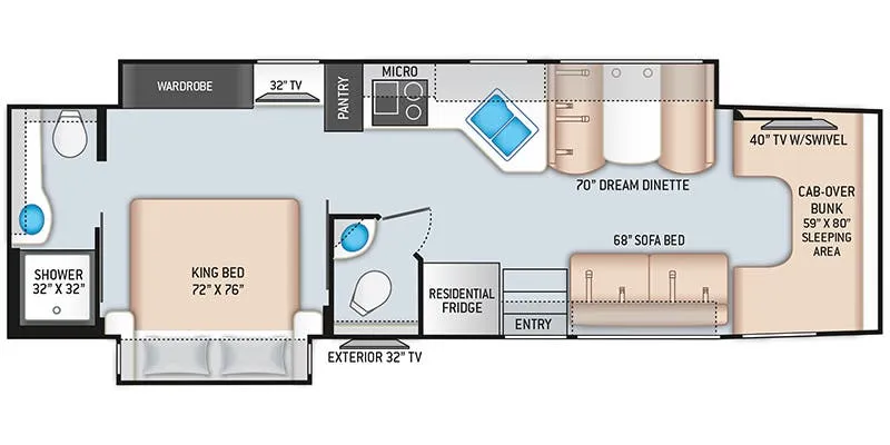 2021 Thor Motor Coach Omni BH35 floor plan