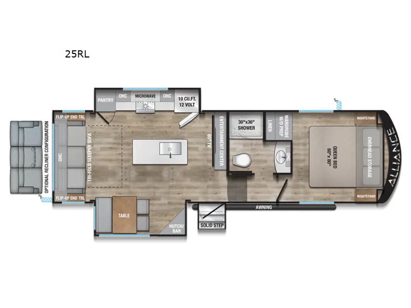 2026 Alliance RV Avenue All-Access 25RL - Floor plan