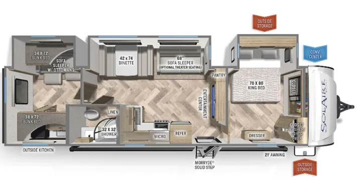 Palomino Solaire 320TSBH floor plan