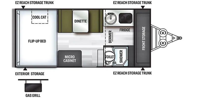 2021 Forest River Rockwood Hard Side High Wall Series A214HW floor plan