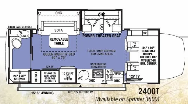 Forest River Sunseeker MBS 2400T floor plan