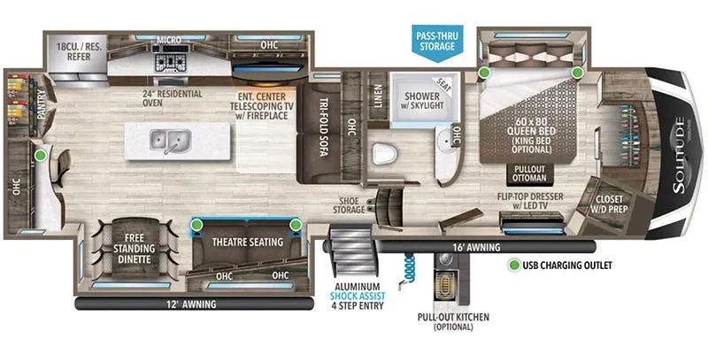 2021 Grand Design Solitude 3540GK - Floor plan