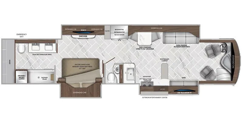 2026 American Coach American Eagle 45K - Floor plan