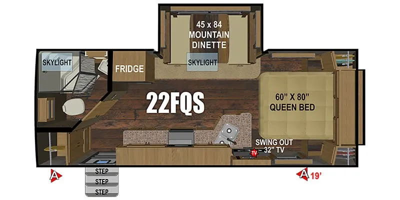2026 Outdoors RV Mountain Series Timber Ridge 22FQS floor plan