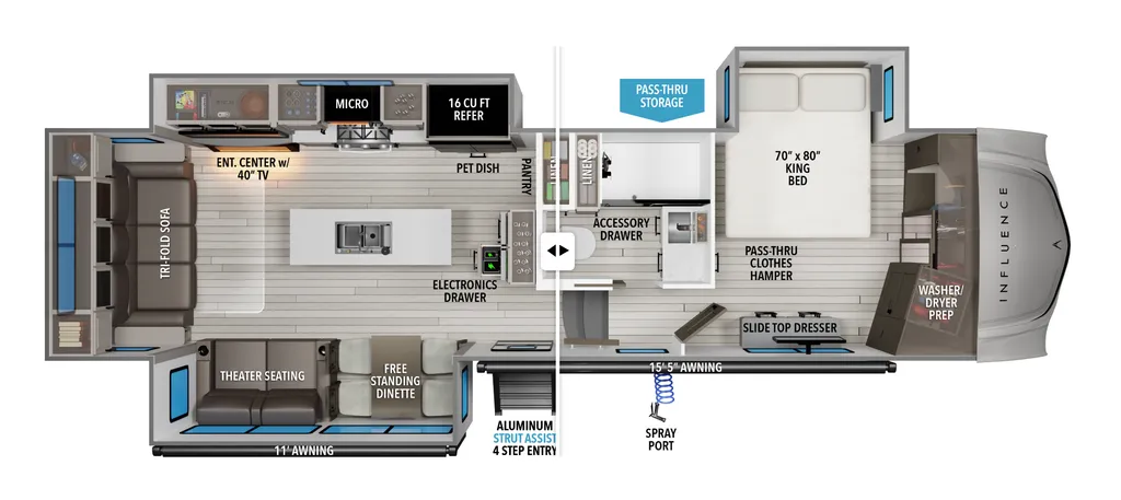 2026 Grand Design Influence 3003RL floor plan