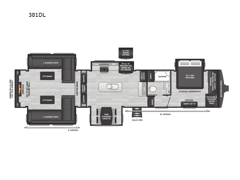 2026 Keystone Alpine Avalanche Edition 381DL floor plan