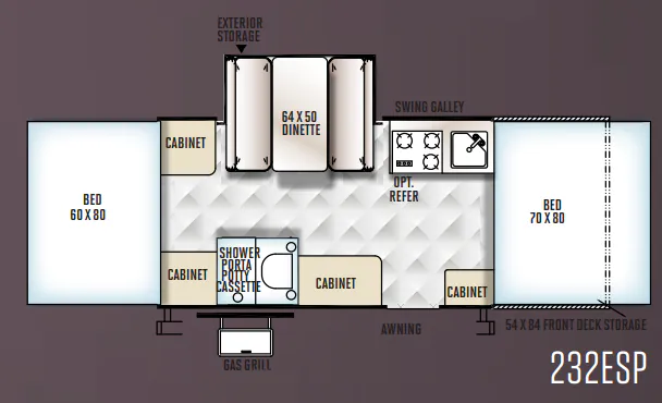 Forest River Rockwood Extreme Sports Package 232ESP floor plan