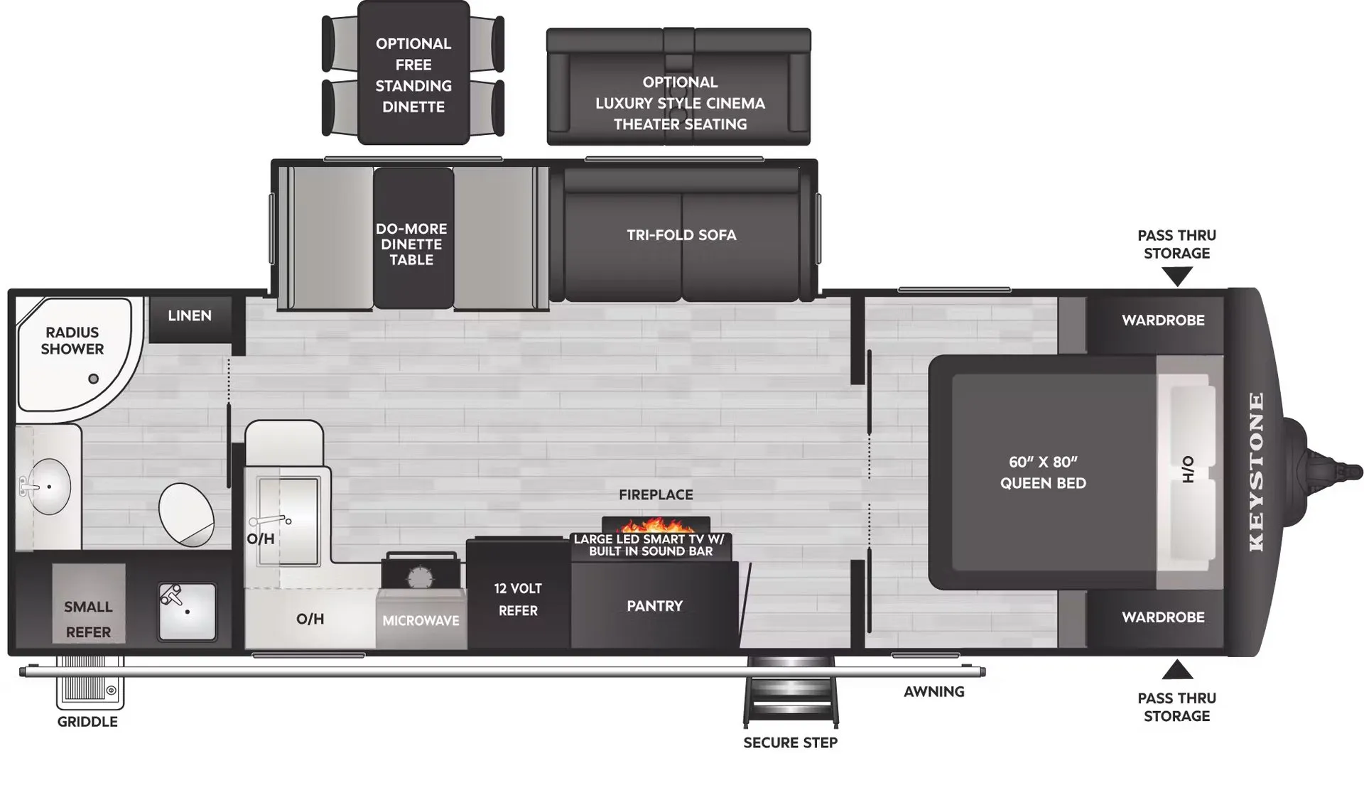 2026 Keystone Bullet Crossfire 260RBSWE - Floor plan