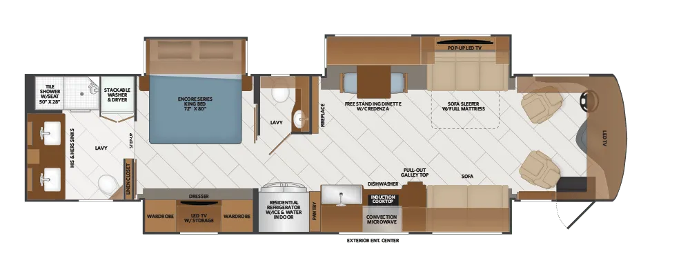 2026 Fleetwood Discovery LXE 40M - Floor plan