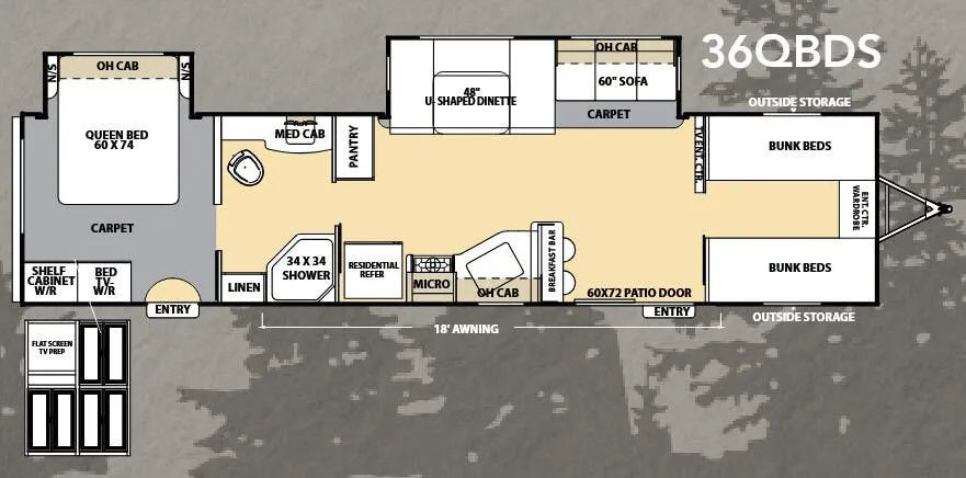 Coachmen Catalina Deluxe 36QBDS floor plan