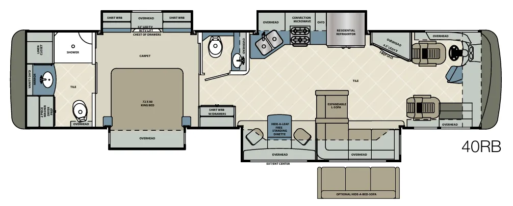 Forest River Berkshire XL 40RB floor plan