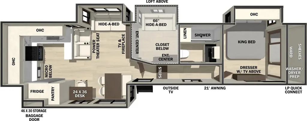 2027 Forest River Cedar Creek 39RKB floor plan
