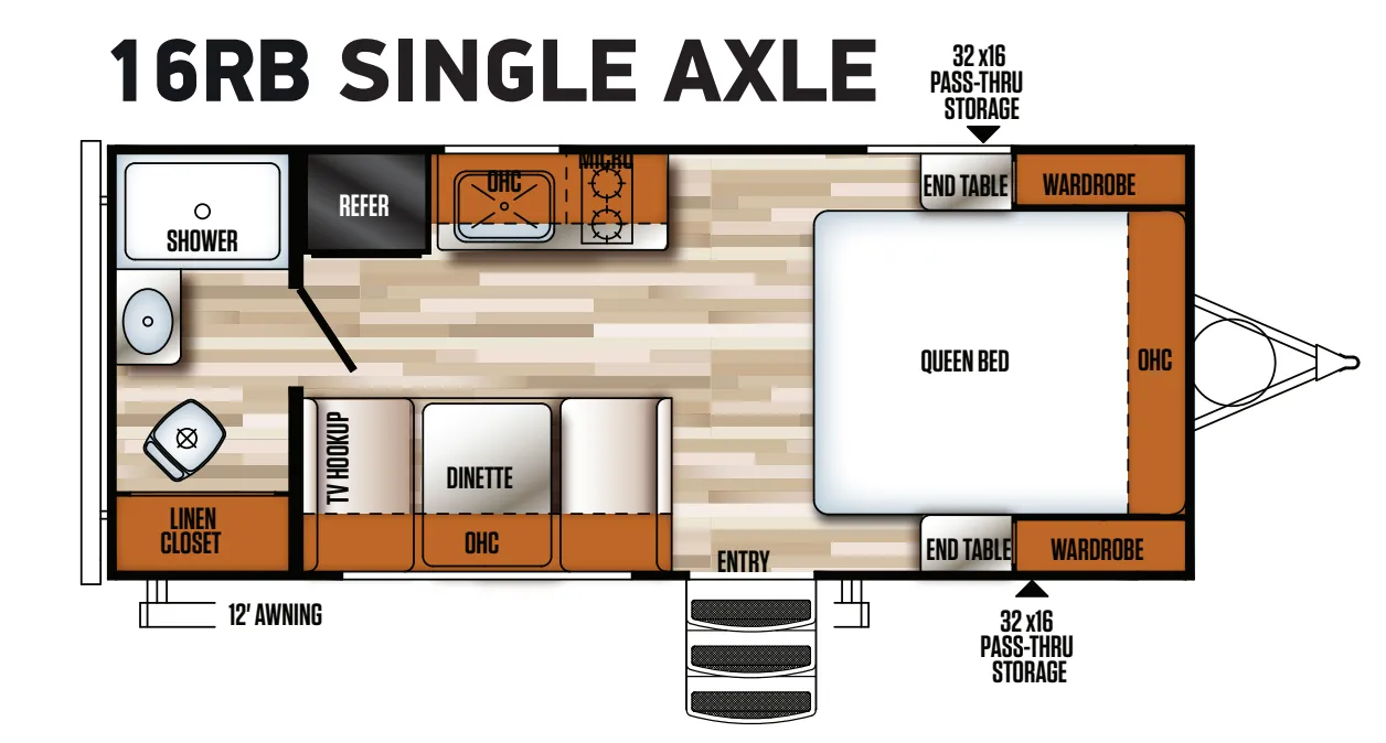 Forest River Vibe 16RB floor plan
