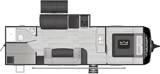 2023 Keystone RV Cougar Half-Ton 27BHS - Floor plan