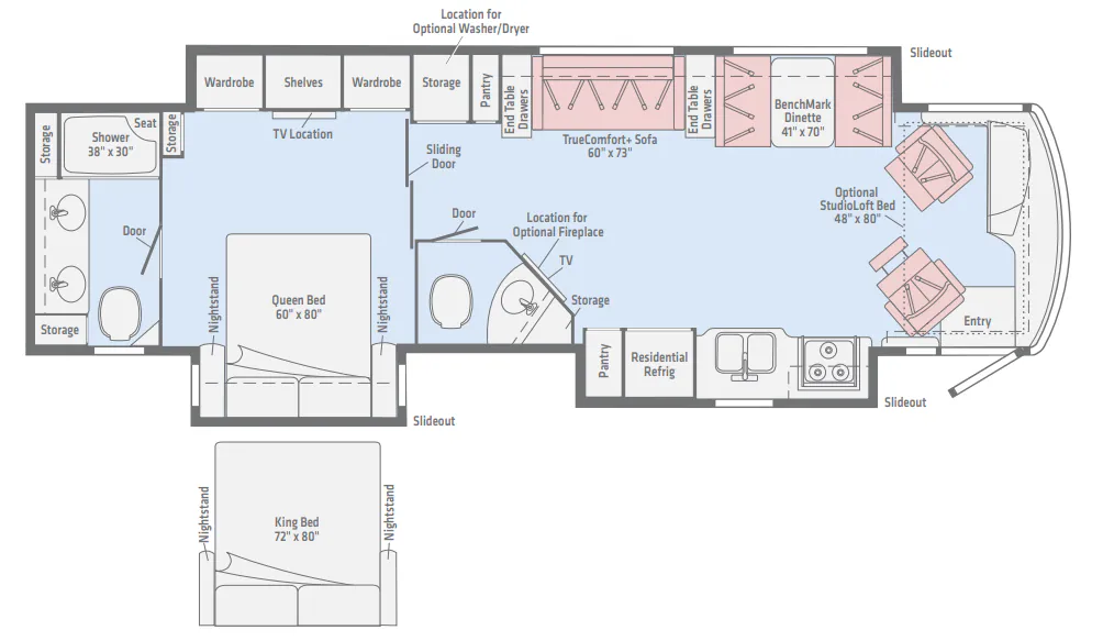 Winnebago Forza 38F floor plan
