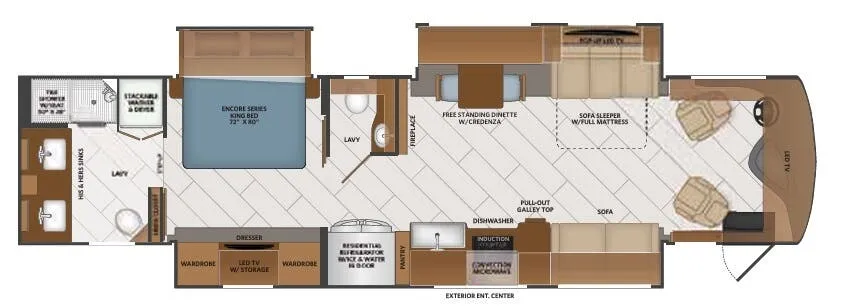 Fleetwood Discovery LXE 40M floor plan