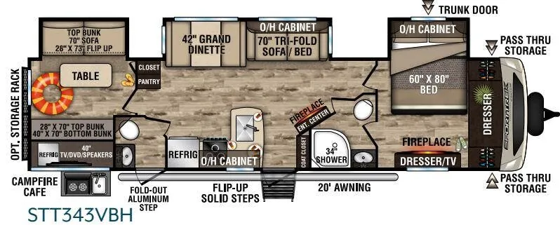 Venture RV SportTrek Touring Edition STT343VBH floor plan