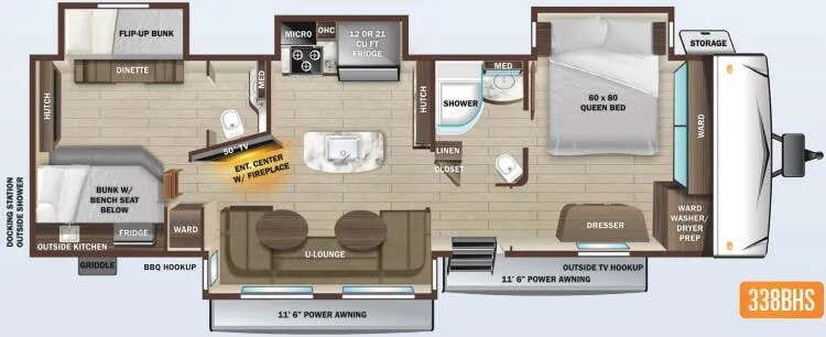 Highland Ridge Mesa Ridge 338BHS floor plan
