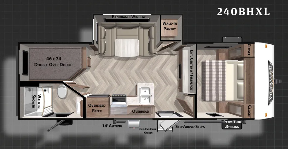 2021 Forest River RV Wildwood X-Lite 240BHXL - Floor plan