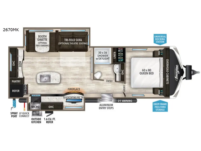 2018 Grand Design Imagine 2670MK floor plan