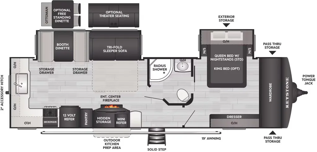 2026 Keystone Cougar Half-Ton 30RKD floor plan
