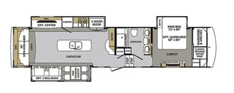 Forest River Cardinal Luxury 3456RLX floor plan