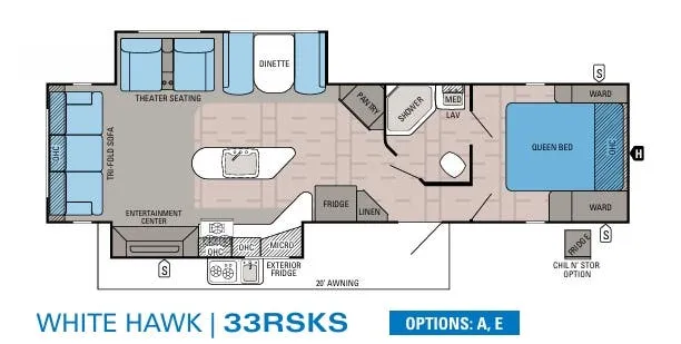Jayco White Hawk 33RSKS floor plan