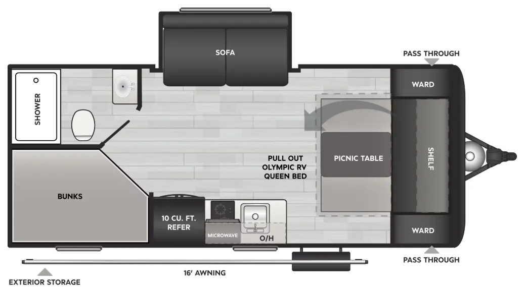 2026 Keystone Hideout Mini 199BHS - Floor plan